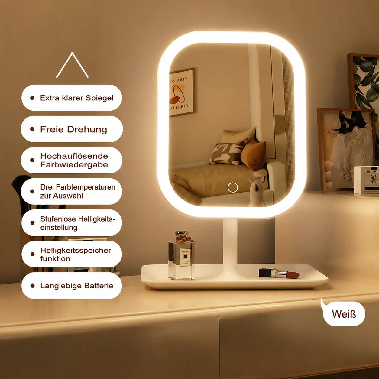 VELORA LED Schminkspiegel